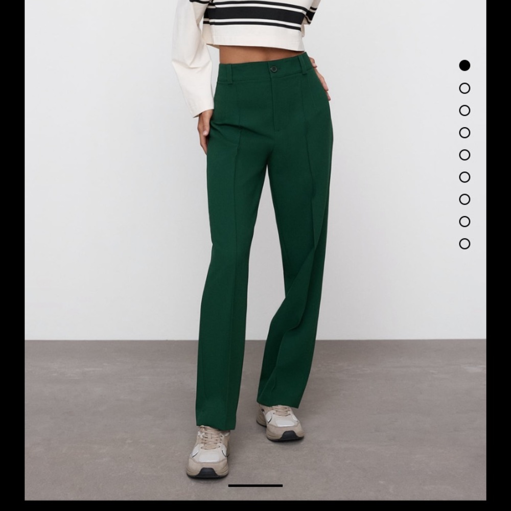 ZARA FULL LENGTH JEANS DARK GREEN